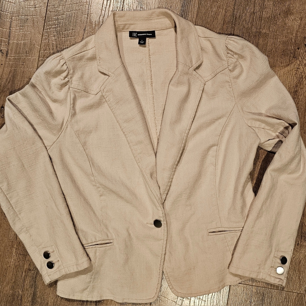 I.N.C. Cropped Cream Blazer Womens Size L